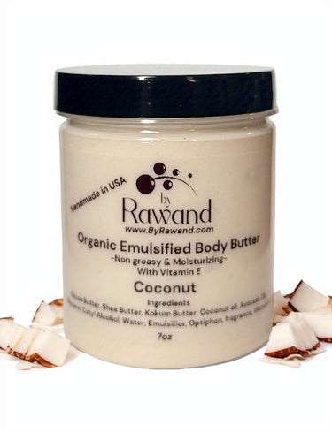 Coconut moisturizing buttercream with Hyaluronic acid & vitamin E - Bath & Body Products ByRawand